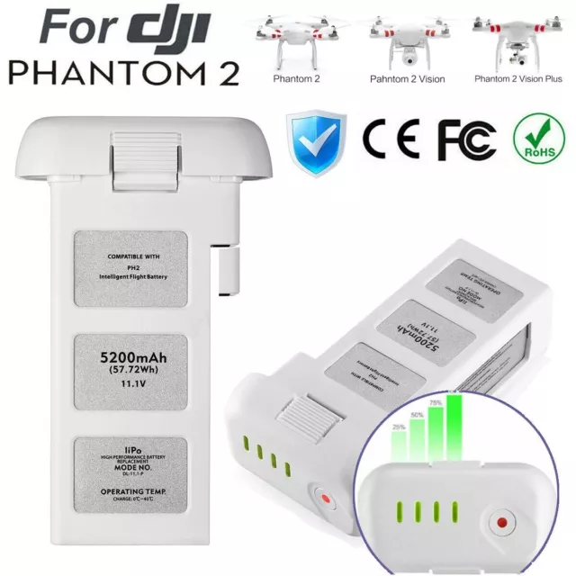 2x Replacement For DJI Phantom 2 Vision 2+ RC Drone Flight Battery Pack 5200mAh
