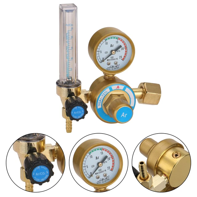 Zqjskj Gas Regulator Dual Gauge Argon C O 2 Gauges | SINGAPORE - Foto 4