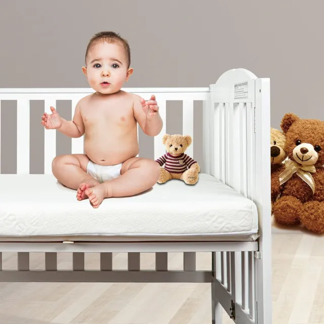 Flat Memory Foam Crib Mattress & Baby Mattress 38x26x3inch with Removable Cover