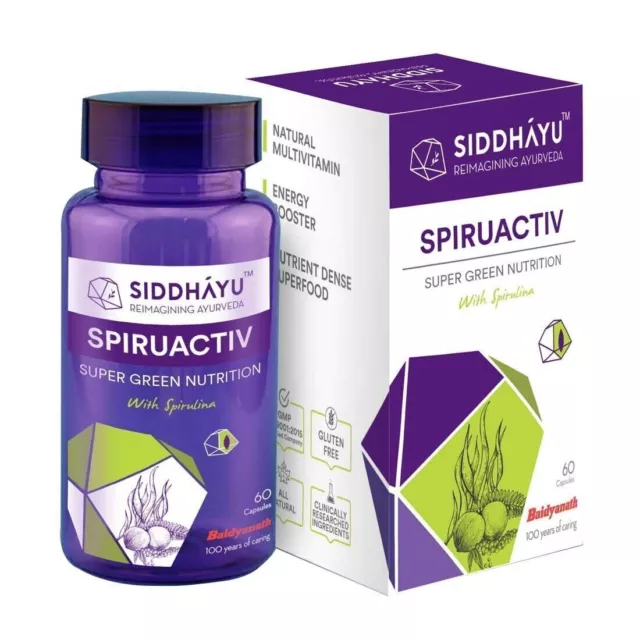 Siddhayu Spiruactiv Spirulina Capsules superaliment dense en nutriments I...