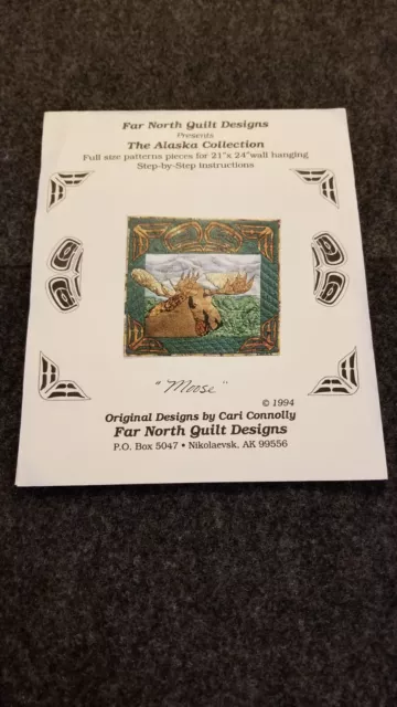 Patrón de edredón de la colección Moose The Alaska Far North Designs 1994 de colección sin cortar