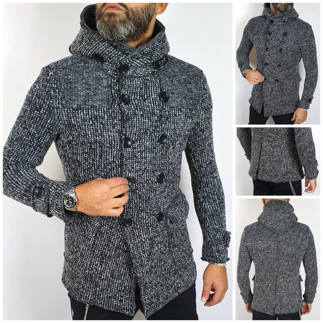 Giubbotto Uomo Invernale Doppiopetto Sale e Pepe Giacca Slim Giubbino Cappuccio