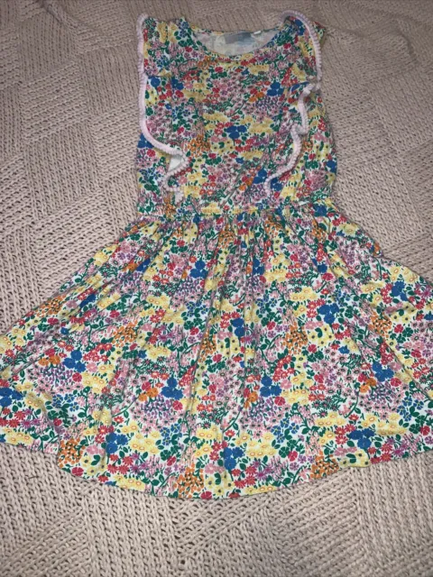 NEXT Girls Floral Dress Size 8 Years Summer Frill Pom Pom Ditsy Pattern