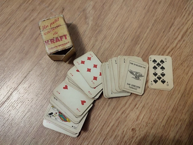 2 Jeux De 52 Cartes Miniatures 1926 Dans étui Cuir - Fabrication Française