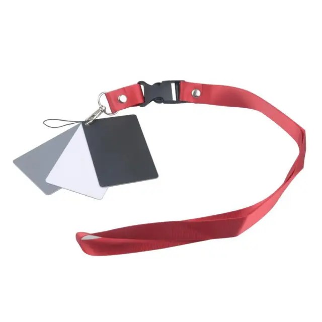 fr Digital Camera 3in1 Pocket-Size White Black Grey Balance Cards Neck Strap