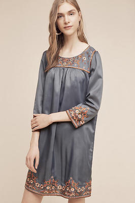 NEW Anthropologie Embroidered Yara Swing Dress by Kas New York Size S