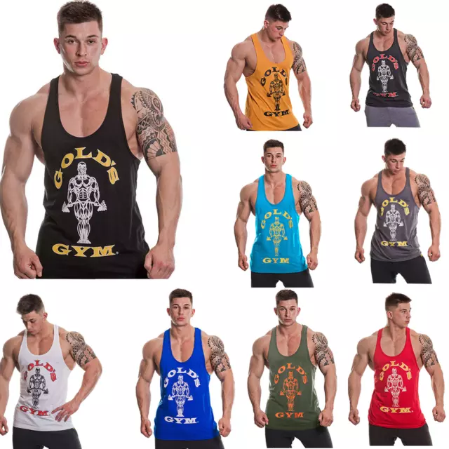 Top Stringer Vest Golds Gym Mens Muscle Joe Workout Training Bodybuilding Tank