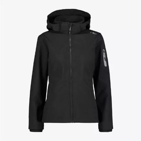 CMP Giacca in Softshell con cappuccio staccabile, Donna - U901 (Nero)