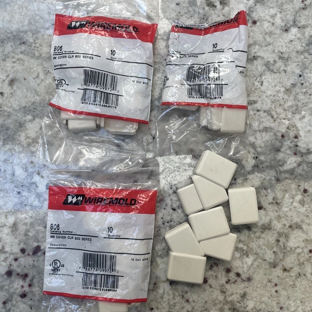 Wiremold 806 Non-Metallic Cover Clip 800 Ivory (Qty 38)