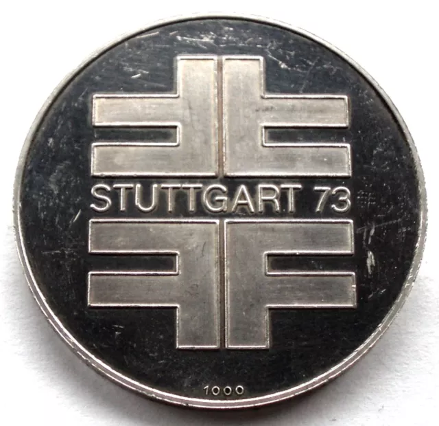 GERMANY, STUTTGART 1973 DEUTSCHES TURNFEST Proof Medal 34mm 15g Silver. A6.1 2