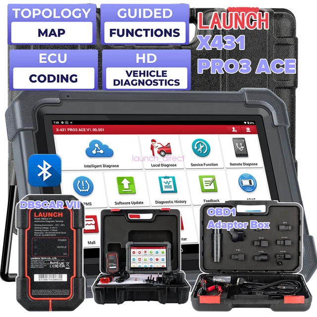 LAUNCH X431 PRO3 ACE V+ ELITE Car Diagnostic Tool Topology ECU Coding ...