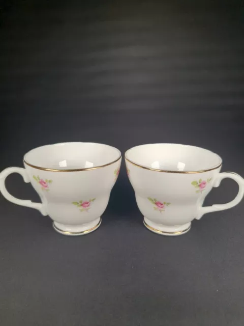 crown fine bone china cups x2