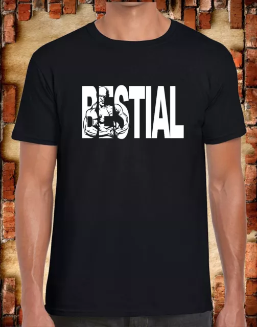 T shirt Divertente  Idea regalo maglietta cotone Palestra Bestial Body building