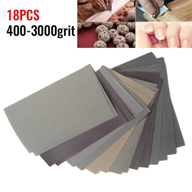 Set carta abrasiva carburo di silicio qualità professionale 18 pz. da 400 a 3000