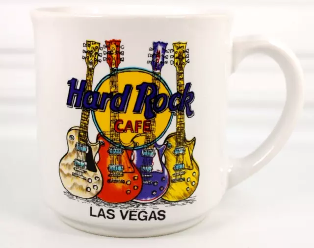 Vintage Hard Rock Cafe Las Vegas Guitars Ceramic Coffee 12 Oz Cup Mug 1994