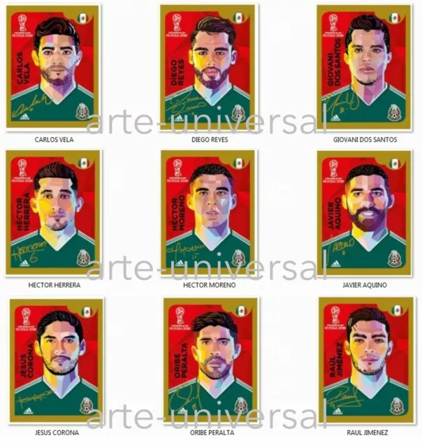 9 Stickers Fifa World Cup Russia 2018 Mexican Mexico ⚽ Panini Edition Cc1 Cc9 ⚽