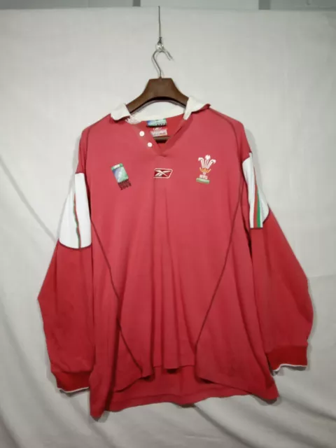 Wales Rugby World Cup 2003 Shirt Reebok Size XL Long Sleeved Jersey