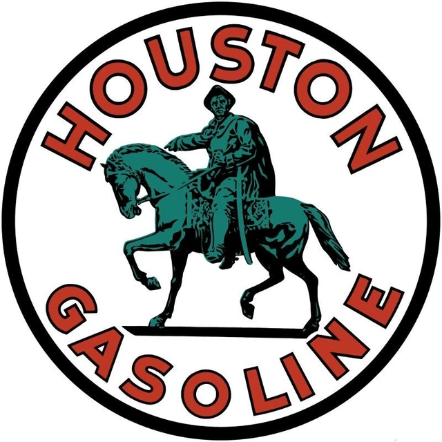 Houston Gasoline - Sam Houston NEW Sign: 18" Dia. Round USA STEEL XL- 4 LBS