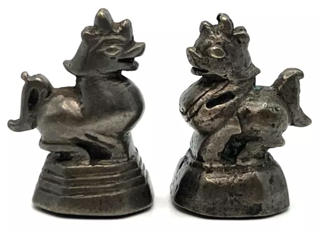 Antique Bronze Burmese Opium Weights Singh Lion 17th-19th Century Rare Find 34g