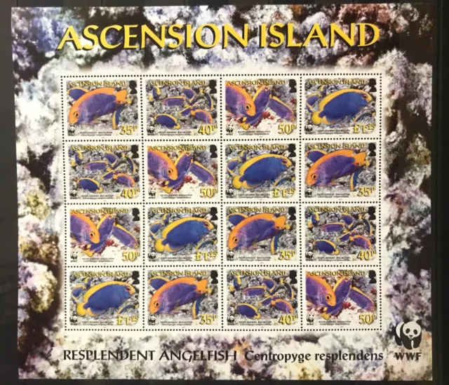 Ascension Island - WWF / Fish / Fauna / Nature - Sheetlet with stamps MNH** Z12