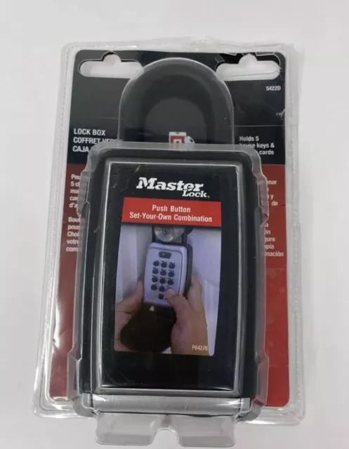 Master Lock Portable Key Lock Box Push Button Resettable Combination Lock 5422D