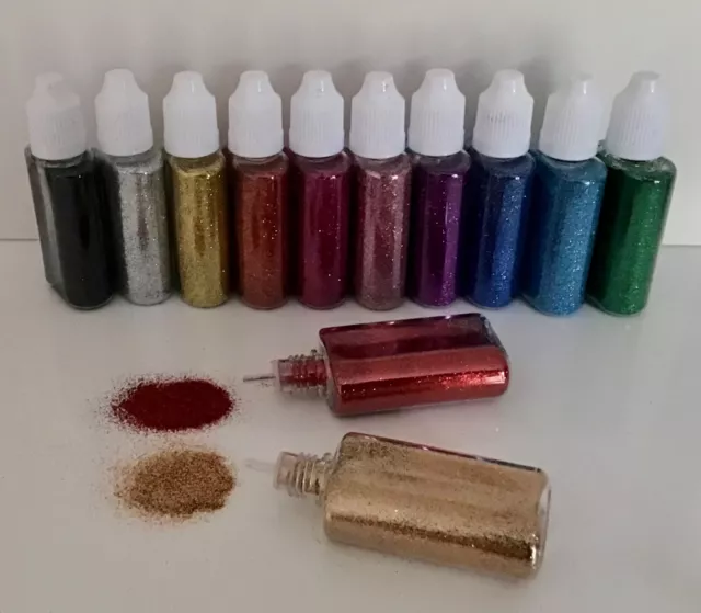 12 x 30ml LARGE PUFFER BOTTLES FINE GLITTER TATTOO/FESTIVAL FACE PICK UR COLOUR