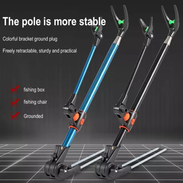 Fishing Rod Pole Holder Insert Ground Spiral Metal Stand Support