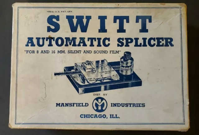 Switt Automatic Splicer For 8 & 16 mm Silent & Sound Film Mansfield Ind. Vintage