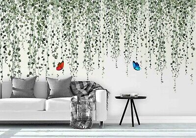 3D Green Leaves Wallpaper Wall Mural Removable Self-adhesive Sticker