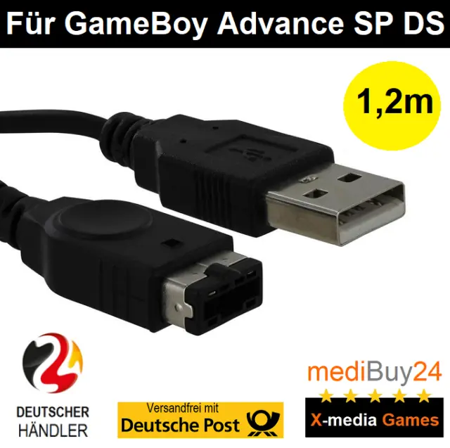 Ladekabel Nintendo Gameboy ADVANCE SP DS USB Kabel Stromkabel Netzteil 1,2m NEU✅