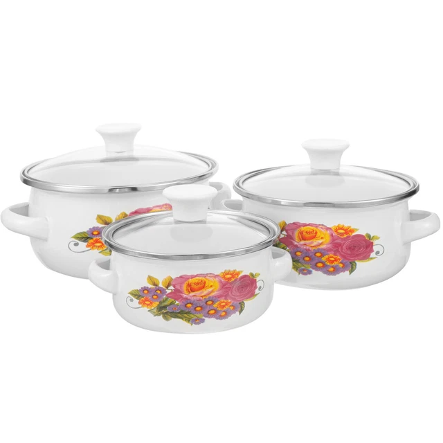 3 ollas pequeñas, olla de sopa, olla de cocina, olla apilable,
