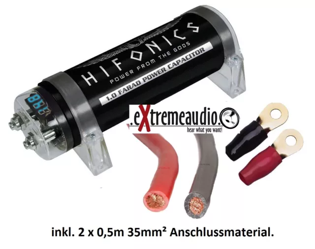 Hifonics Hfc 1000 Powercap 1 Farad Incl. 35mm ² Cuivre Ofc Anschlussmaterial
