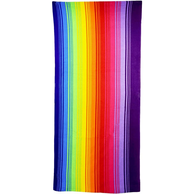 Regenbogen Mikrofaser Strandbad leicht gestreift Handtuch Urlaub Camping Fitnessstudio 3