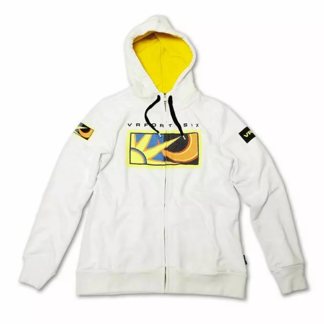 Valentino Rossi 46 Womens Fleece Hoodie Official Merchandise White Vr46