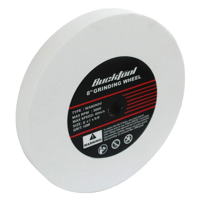 BUCKTOOL 6" White Aluminum Oxide Grinding Wheel Bench and Pedestal Abrasive W...