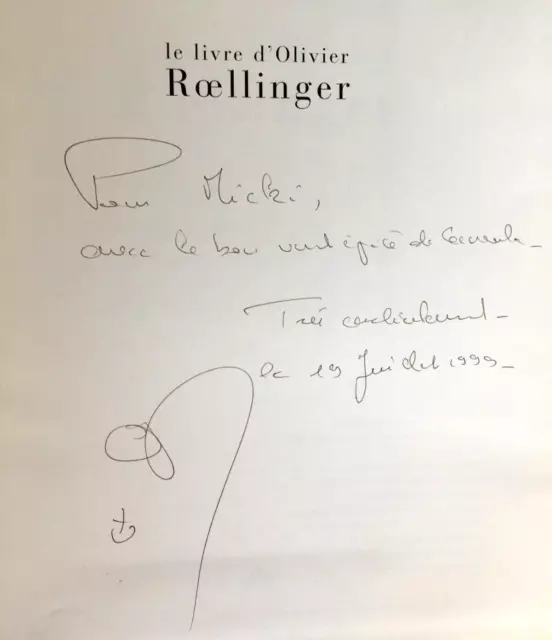 [CUISINE - GASTRONOMIE].LE LIVRE D'OLIVIER ROELLINGER. Dédicace . ROUERGUE 1994