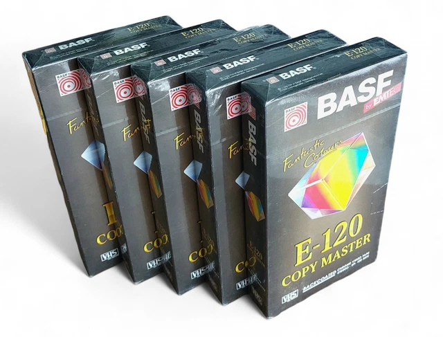 Lot De 6 Cassettes VHS BASF Extra Qualité - 5 X 120 Min + 1 X 180 Min - NEUF