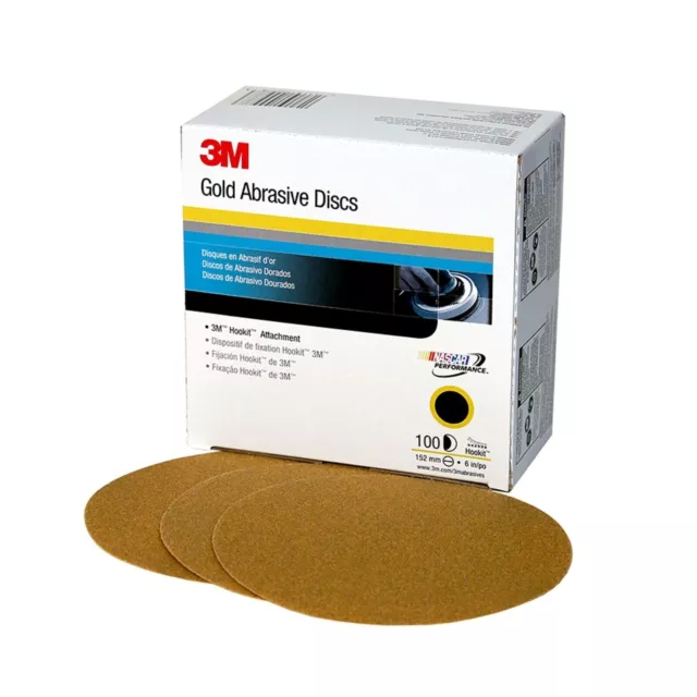 3M Hookit Gold Disc 00983, 6 in, P80, 75 discs per carton