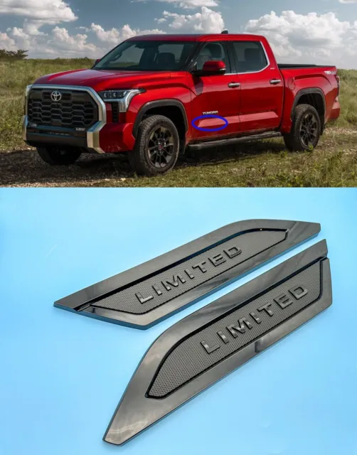 Gloss Black Door Side Body Molding Trim For 2022-2024 Toyota Tundra Limited