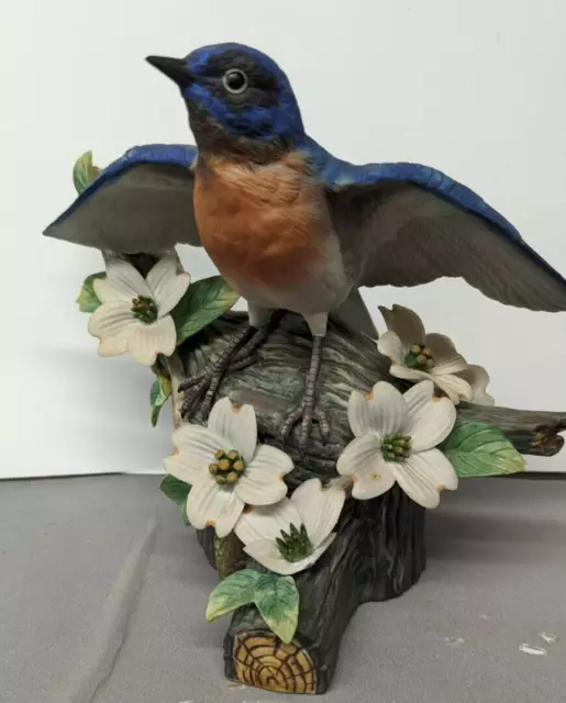 Pretty Used Vintage Porcelain RSPB Ltd. Edition Eastern Bluebird Statue