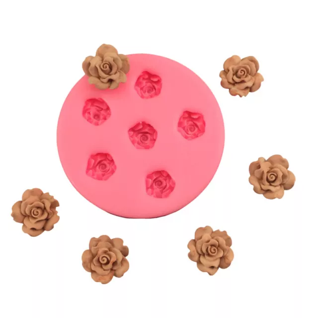 Mini 3D Rose Flower Shape Silicone Mold Bloom Rose Chocolate Fondant Cake Decor