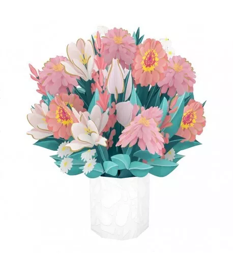 Klappkarte Grüße Large Flora Origamo Blumenstrauß Über Zinnia FL005