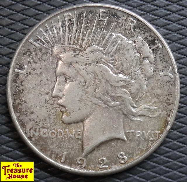 1928-S Lady Liberty Head "PEACE" ONE DOLLAR $1 USD 90% Silver Coin San Francisco