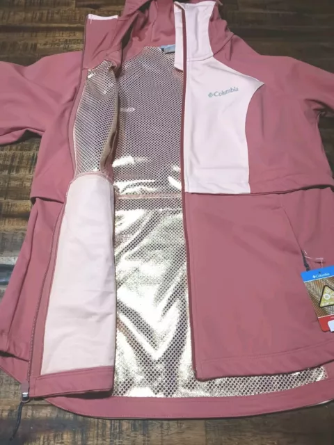 Womens COLUMBIA Canyon Meadows Omni Heat GOLD Hooded FUL ZIP SPRING Jacket Sz XL