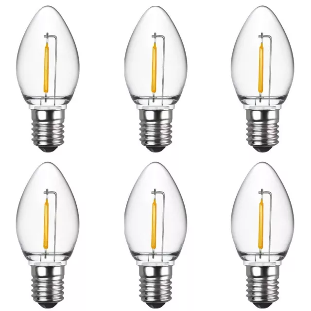 Clear Glass Candle Light Bulb LED Replacement Bulbs C7 LED Night Light Bulbs