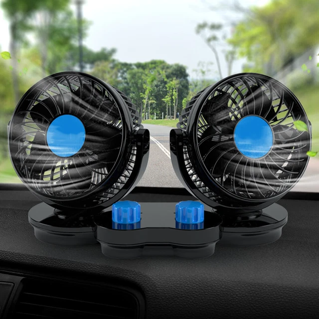 Ventilateur de voiture à double interrupteur 12V Réglage à 360°