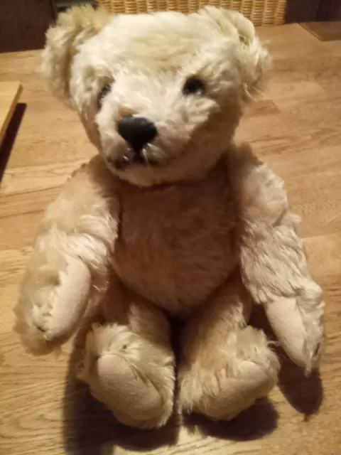 Steiff Teddy Bär gegliedert hellbraun ca 30 cm Knopf Ohne Fahne