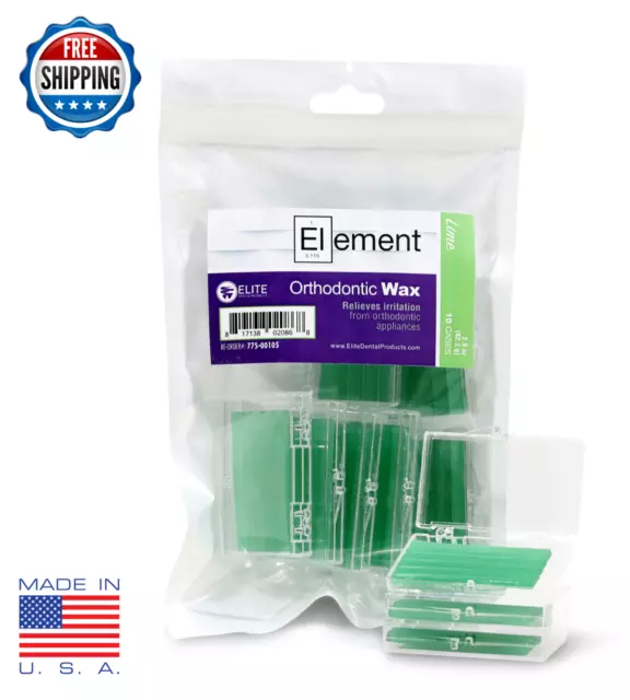 Dental Wax for Braces Teeth Orthodontic Wax for Braces Green Lime Scented 10 Pc