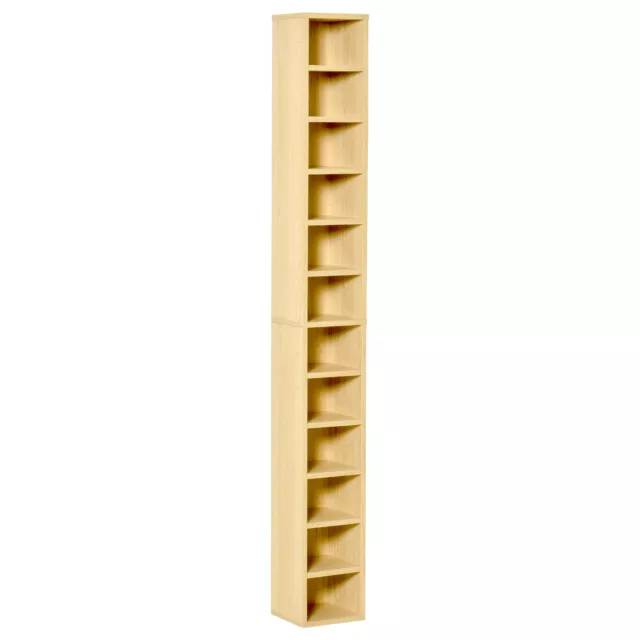 HOMCOM Libreria Scaffale Porta CD a 12 Ripiani in MDF e Truciolato color Legno