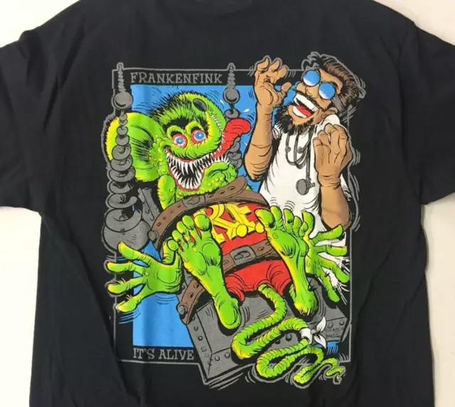 FREE SHIPPING_Rat Fink Frankenfink T-Shirt Ed Big Daddy Roth Tee Size S-5XL